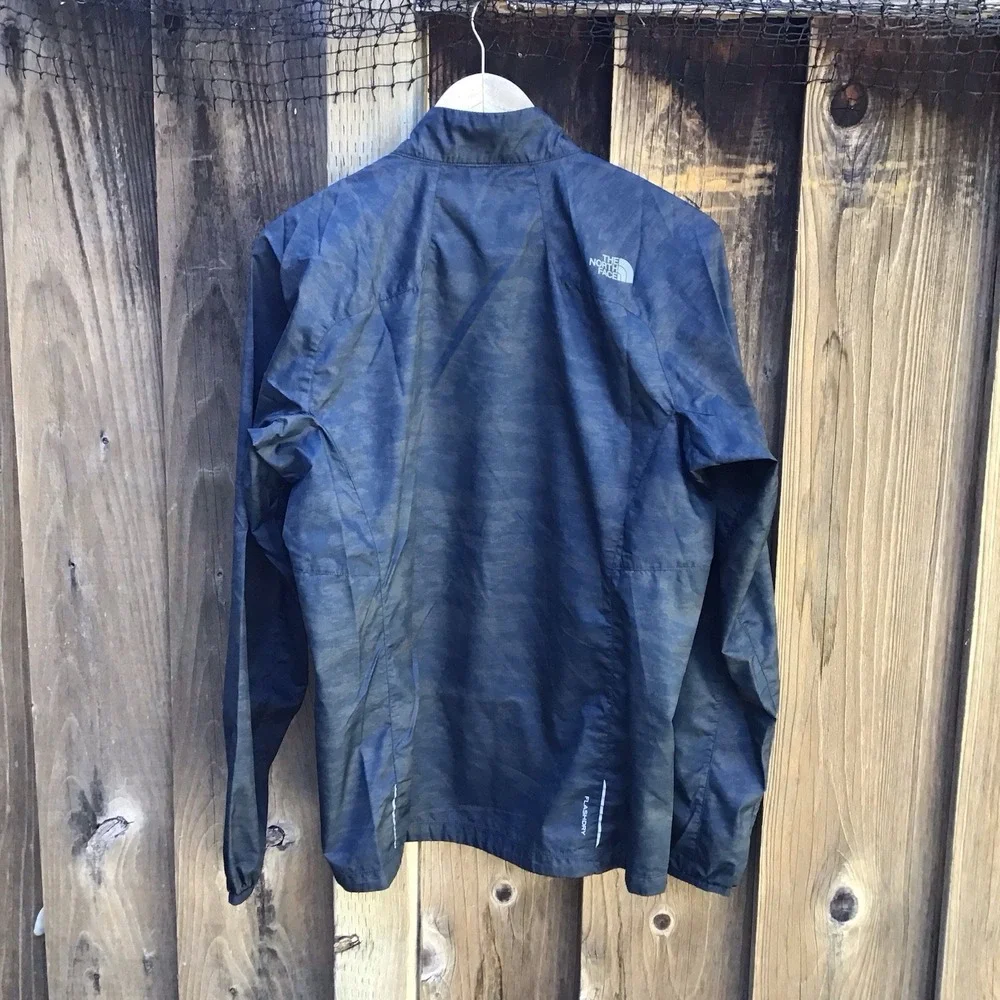 The North Face FlashDry Windbreaker Jacket Men's Small Blue Camo Full Zip
